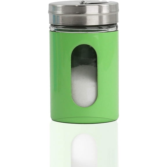 Salt Pepper Shaker Retro Single Spice Jar Glass - Green