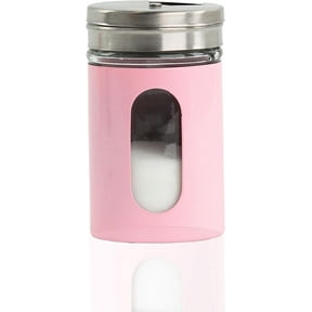 Salt Pepper Shaker Retro Single Spice Jar Glass (Light Pink) 1-Piece