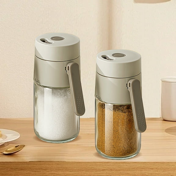 Salt and Pepper Shaker Set, 6 oz Glass Salt Shaker,with Adjustable Pour Holes,2 Pack, Multifunctional Quantitative Salt Control,Perfect for Pink Himalayan, Table Salt, Black and White Pepper