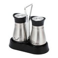 thumbnail image 1 of Salt and Pepper Shaker Set, Stainless Steel with Glass Bottles, Suitable for Dining Tables, Motorhomes, Camping, Barbecues, Set of 2 + Seasoning Rack,A,11.2x5.8cm, 1 of 9