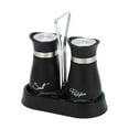 thumbnail image 1 of Salt and Pepper Shaker Set, Stainless Steel with Glass Bottles, Suitable for Dining Tables, Motorhomes, Camping, Barbecues, Set of 2 + Seasoning Rack,B,11.2x5.8cm, 1 of 11