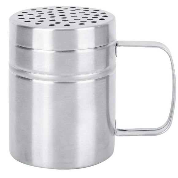 Salt and Pepper Shakers with Handle, Kitchen Stainless Steel Salt Shaker Seasoning Bottle Container Rub Spice Dispenser with Lid Holes for Salt/Pepper/Cinnamon/Powder Sugar/BBQ