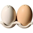 thumbnail image 1 of Salt and Pepper Shakers: Mini Egg Shaped Salt Shakers for Kitchen,Spice and Sugar Shaker with Holes,Seasoning Shaker for Cafes and Restaurants,Camping Powder Sugar Shaker Cute (2PCS,Brown & White), 1 of 8