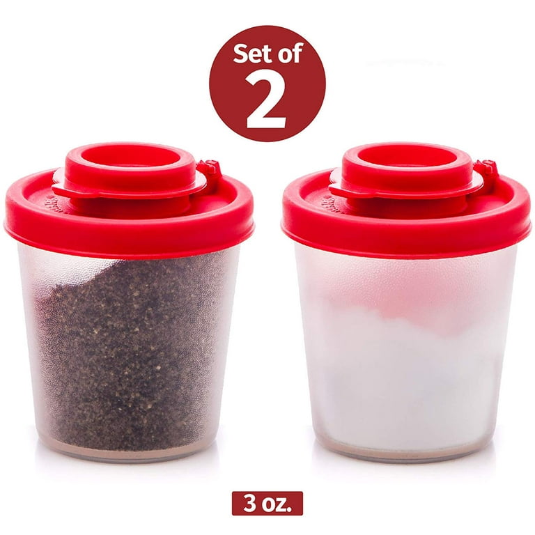 Signoraware Salt and Pepper Shakers Moisture Proof Set of 2 Small Mini Salt Shaker to Go Camping Picnic Outdoors Kitchen Lunch Boxes Travel Spice