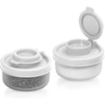 thumbnail image 1 of Salt and Pepper Shakers Moisture Proof Set of 2 Small Mini Salt Shaker to go Camping Picnic Outdoors Kitchen Lunch Boxes Travel Spice set Clear with White Covers Plastic Airtight Spice Jar Dispenser, 1 of 2