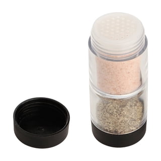 Salt and Pepper Shakers Moisture Proof Set, 2-in-1 Portable Spice Shaker with Airtight Lid, Perfect for Camping Kitchen, Travel, Car Camping, RV, Outdoors, Backpack, BBQ Picnic, Lunch Boxes(1 Pack)