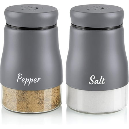 Salt and Pepper Shakers Set, 5 oz Salt and Pepper Dispenser with Glass Bottom, Cute Salt and Pepper Shakers for Red Kitchen Decor and Accessories, Easy Filling