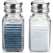 Dompilc 2PC Salt and Pepper Shakers - Clear Glass Kitchen Jars, Cute Farmhouse Style, Easy to See when to Refill, Essential Kitchen Gadgets