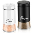 thumbnail image 1 of Salt And Pepper Shakers Set with Transparent Bottom, 5 Oz Kitchen Decor And Accessories, Wide Opening Durable Salt And Pepper Set, Modern And Cute Kitchen Essentials, Easy to Fill(White,2x2x4.3"), 1 of 8