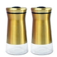 thumbnail image 1 of Salt & Pepper Shakers Stainless Steel Cover Glass Bottom With Rotating Cover - Spice Sugar Shakers, 1 of 6
