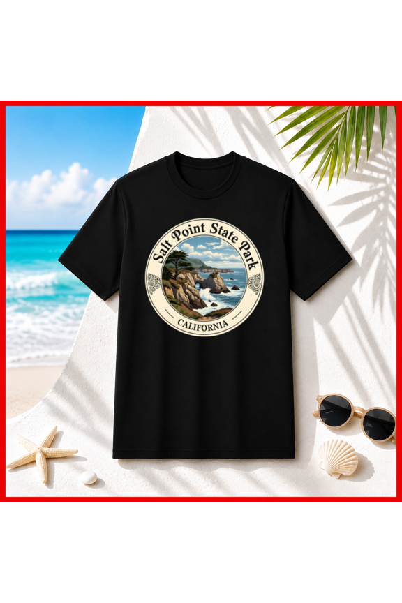 Salt Point State Park California Scenic Coastal Emblem Unisex T-Shirt, S-5XL