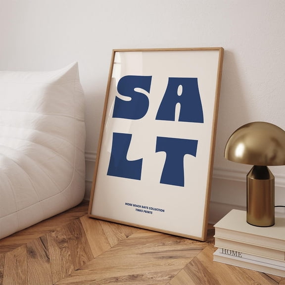 Salt Print, Navy Blue Coastal Wall Art, Beach House Decor Home Decor #975, Unframed Poster Size 24x36