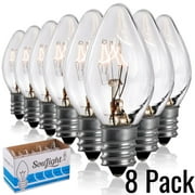 Salt Rock Lamp Bulb 15 Watt Replacement Bulbs for Himalayan Salt Lamps & Baskets, Chandeliers, Candle & Wax Warmers, Night Lights. E12 Socket, C7, Warm White – 8 Pack