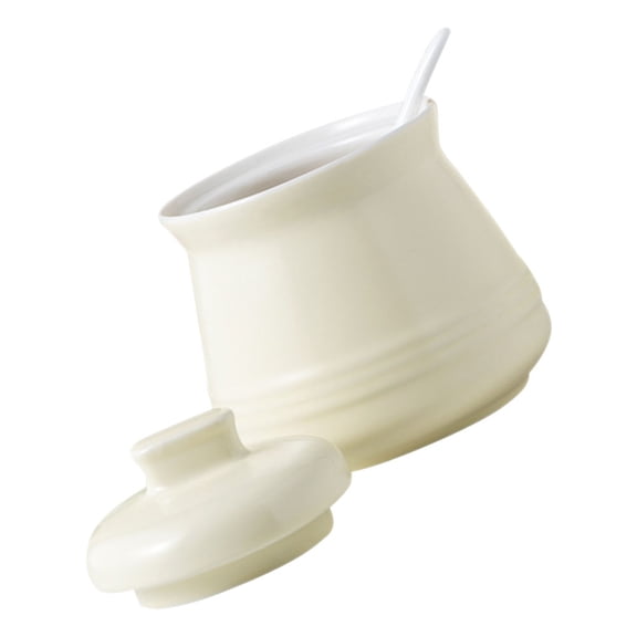 ifundom Ceramic Coffee Candy Canister Light Yellow Storage Jar Set for Kitchen Pantry Organization