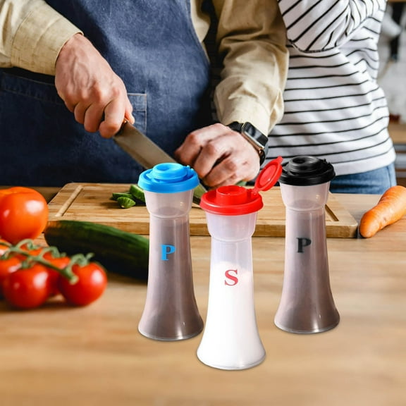Salt Shakers With Lid Hourglass Durable Pepper Containers Spice Jar Dispenser For Camping Outdoors Kitchen(Red-15.8X6Cm)