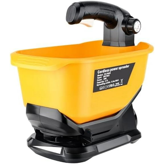 Salt Spreader for Dewalt 20V 60V Li-ion Battery - Handheld Seed and Fertilizer Power Spreader. Year-Round Coverage for Grass Seeds, Rock Salt, ice melt SeasonsTool only, Green$$Garden & Patio