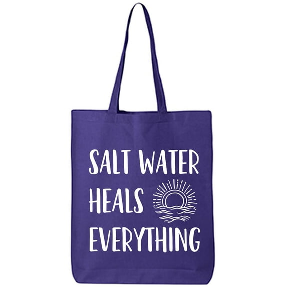 Salt Water Heals Everything Cotton Canvas Tote Bag