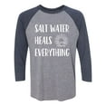 thumbnail image 1 of Salt Water Heals Everything Unisex 3/4 Sleeve Baseball Raglan Tee, 1 of 2