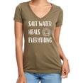 thumbnail image 1 of Salt Water Heals Everything Womens V-Neck T-Shirt, 1 of 2