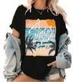 thumbnail image 1 of Salt Water & Sunshine Graphic T Shirt Beach Sunrise Pattern Classy Cotton Graphic Tops Ocean Tee Summer Vibes Shirts Summer Time Surf Shirt Black,3XL, 1 of 5