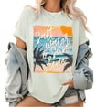 thumbnail image 1 of Salt Water & Sunshine Graphic T Shirt Beach Sunrise Pattern Classic Tops Ocean Tee Summer Vibes Shirts Summer Time Surf Shirt trendy and popular round-neck design is retro White,3XL, 1 of 5