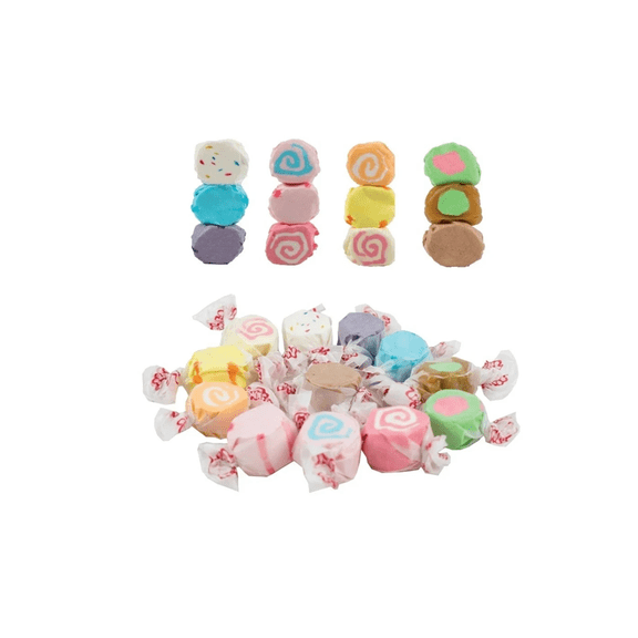 Salt Water Taffy, 12 Assorted Flavors, Soft & Chewy Candy (4 Pounds)