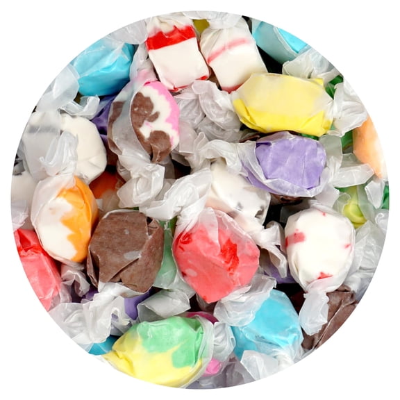 Salt Water Taffy Assorted Mix, 1 Pound Bulk Bag, 10 Assorted Flavors, Individually Wrapped Taffy Candy