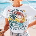 thumbnail image 1 of Salt Water and Sun Shine T-Shirt, Retro Beach Summer Shirt, Tropical Shirt, Sunshine Graphic Tee, Summer Vibes, Summer Gifts, 1 of 5