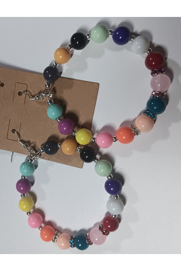 Salt and Faith Women's Multicolored Beaded Hoop Earrings