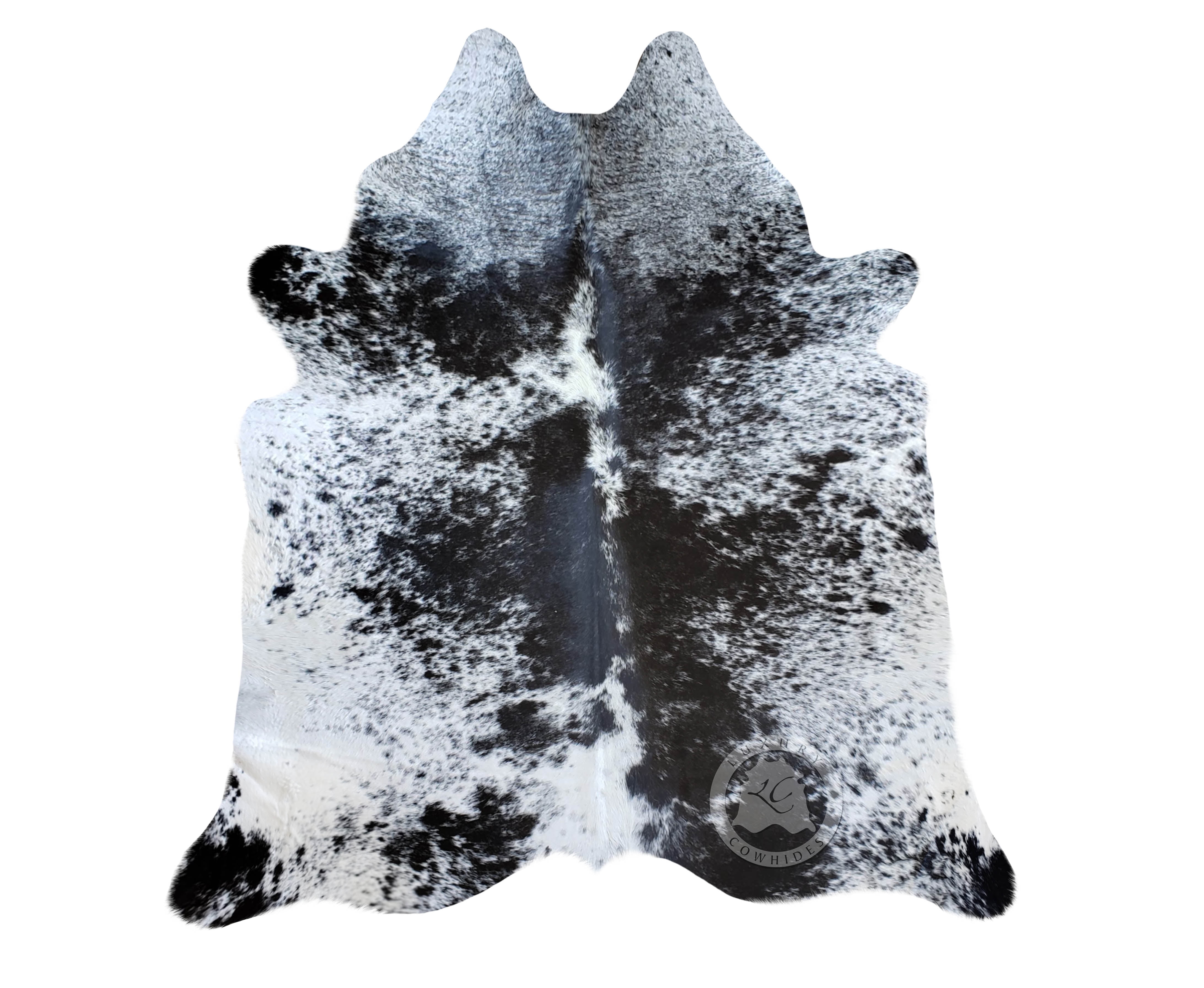 Salt and Pepper Black and White Genuine Cowhide Rug 6x7