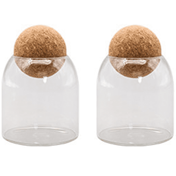 Salt and Pepper Glass Salt & Pepper Shakers with Oak Stopper, Set of 2, Clear