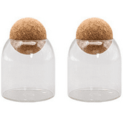 Salt and Pepper Glass Salt & Pepper Shakers with Oak Stopper, Set of 2, Clear