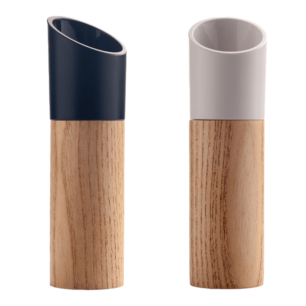 Salt and Pepper Grinder Set, Manual Wood Pepper Mill & Salt Grinder with Adjustable Coarseness