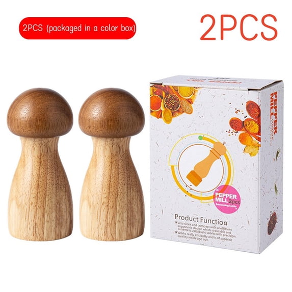 Salt and Pepper Grinder Set Premium Solid Wood Manual Salt Spice Shaker Pepper Mills with Adjustable Core-Salt Spice Grinder Set (2Pcs)