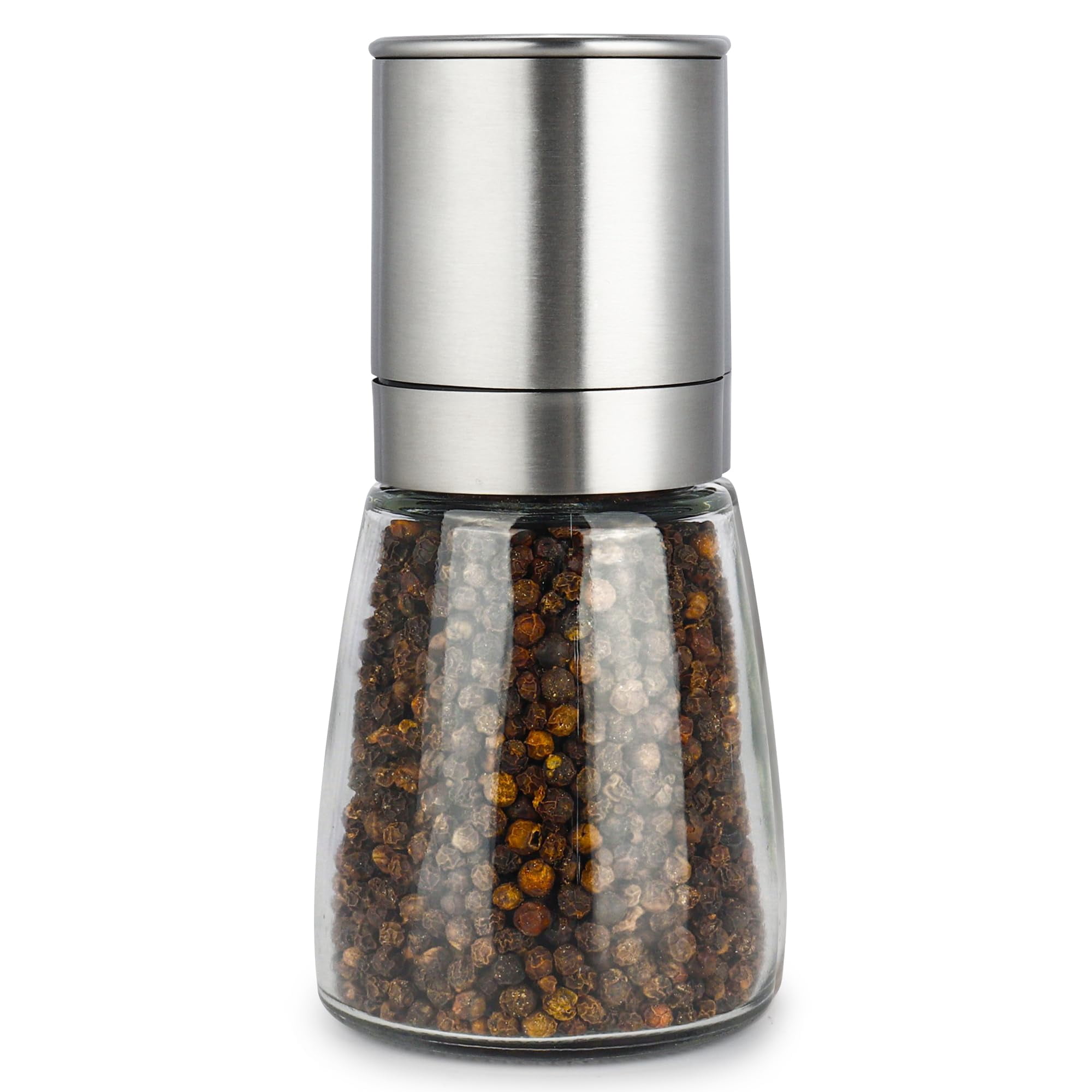 Salt and Pepper Grinder Set Refillable Adjustable Coarseness Stainless Steel with Ceramic Rotor Kitchen Spice Mills Set of 2