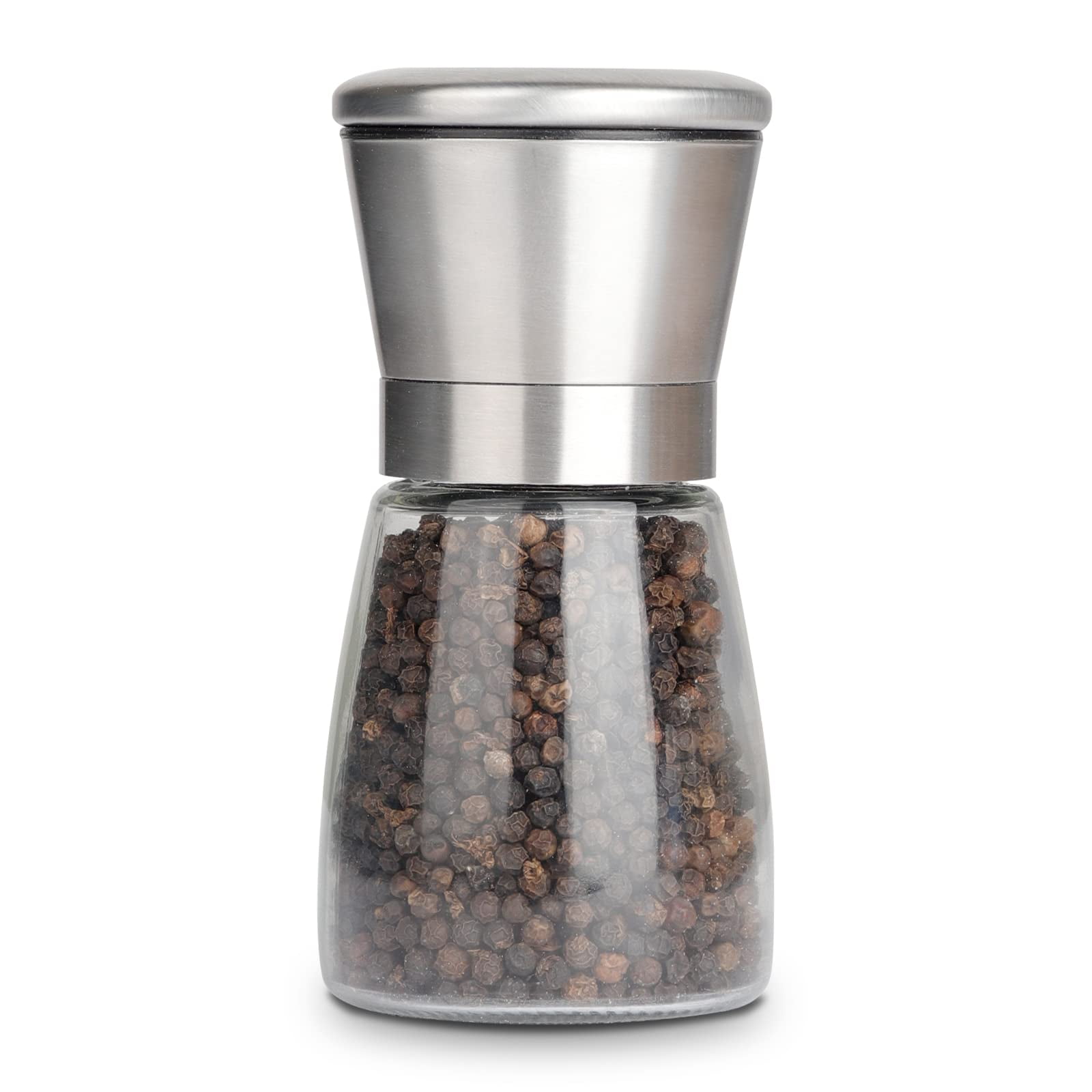 Salt and Pepper Grinder Set Refillable Adjustable Coarseness Stainless Steel with Ceramic Rotor Kitchen Spice Mills Set of 2