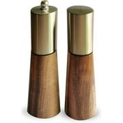 Salt and Pepper Grinder Set,Stainless Steel Manual Salt and Pepper Mill,Adjustable Thickness,Suitable For Kitchen,Barbecue,Picnic,2 Packs