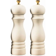 Salt and Pepper Grinder Wooden Pepper Mill Grinder White Salt Pepper Shakers Set of 2 with Adjustable Ceramic Rotor- 7 Inch