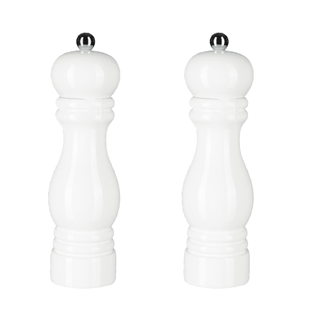 Salt and Pepper Grinder set, Adjustable Coarseness and Refillable Sea Salt and Pepper with Ceramic Core, Mills Shakers for Kitchen Restaurant, White