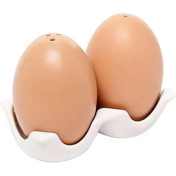 Salt and Pepper Shakers,Novelty Egg Shaped Ceramic Set,Combined Kitchen Decor and Table Setting