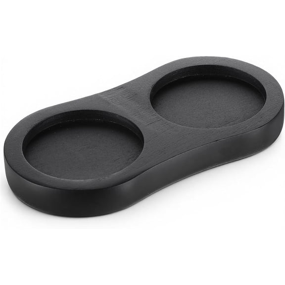 Salt and Pepper Tray, Black Wooden Salt and Pepper Holder, Fits Many Mills & Shakers, Grinder Accessories