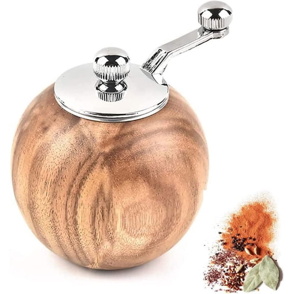 Salt and pepper grinder, manual salt and pepper grinder wooden refillable ceramic grinding core