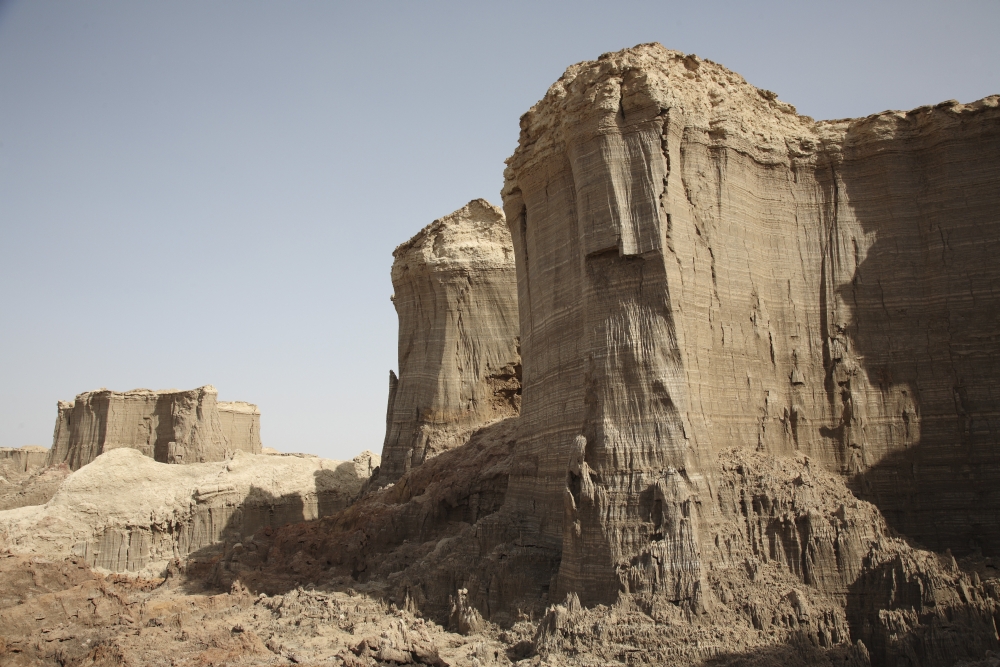 Salt canyons made of layers of halite and gypsum Danakil Depression Ethiopia Canvas Art - Richard RoscoeStocktrek Images (35 x 23)