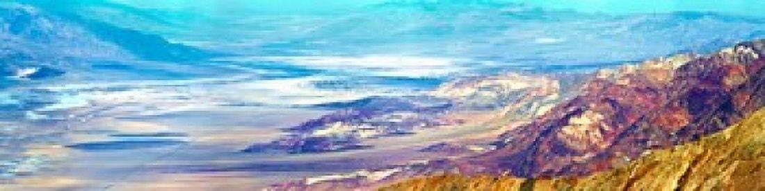 Salt flats viewed from Dantes View Death Valley Death Valley National Park California USA Canvas Art - Panoramic Images (40 x 10)