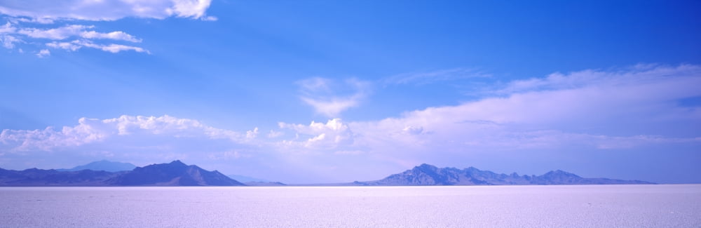 Salt flats with a mountain range in the background Bonneville Salt Flats Utah USA Canvas Art - Panoramic Images (12 x 36)