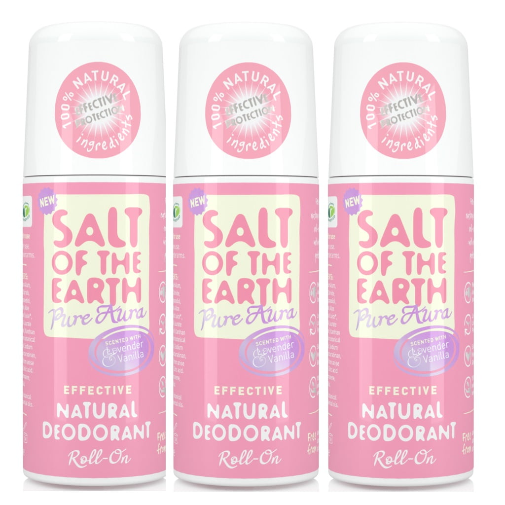 Salt of The Earth Lavender Vanilla Roll-on Deodorant 75ml (Pack of 3)