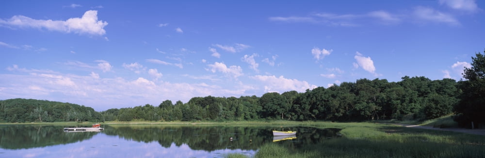 Salt pond in a forest Massachusetts USA Canvas Art - Panoramic Images (6 x 18)