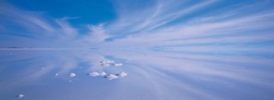 Salt pyramids on salt flat Salar De Uyuni Potosi Bolivia Canvas Art - Panoramic Images (36 x 13)