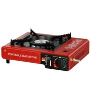 SaltIsle 8500 BTU Portable Butane Gas Stove for Camping Cooking Outdoor, Lightweight Portable Stove Burner with Auto Ignition, Estufa de Gas Portátil para Camping al Aire Libre(Red)
