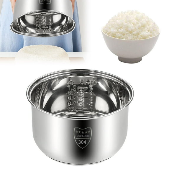 SaltIsle Inner Cooking Pot 3L Inner Pot Replacement Stainless Steel Rice Cooker Liner Rice Cooking Container Rice Maker Accessories for Rice Maker Cooker